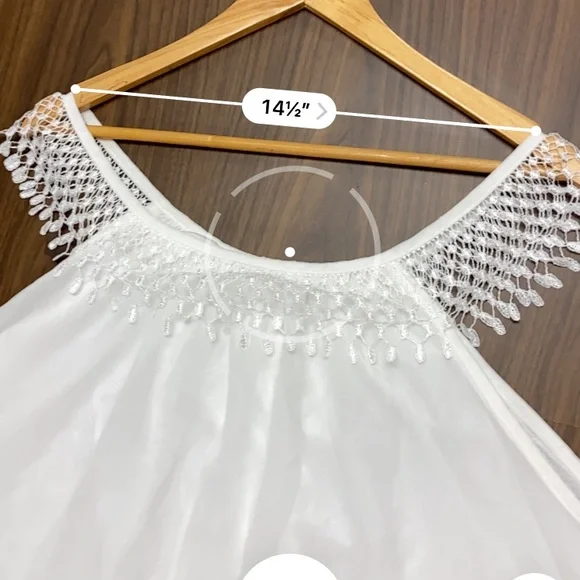 3X 4X White Maxi Dress coverup with lace Straps lace neckline NWOT cruise wear - Picture 3 of 7